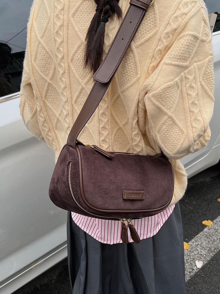 2025 Herbst/Winter Damen Retro Wildleder Umhängetasche - Vielseitige, modische Schultertasche für Freizeit und Pendlergebrauch