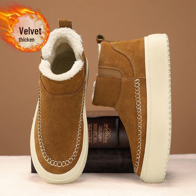 

Мужские зимние плюшевые сноубутсы Northeast: Толстая подошва, Теплые, Нескользящие, Морозостойкие 39