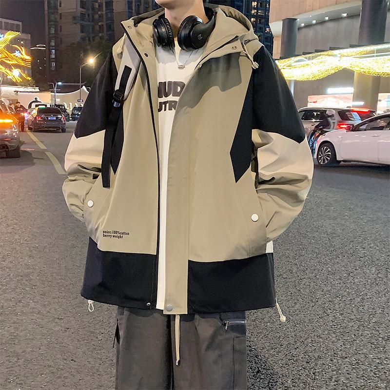 

Men s Oversized Casual Hong Kong Style Jacket for Spring and Autumn 4XL хакі