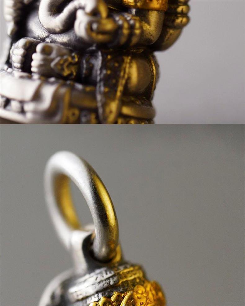 925 Silver Wealth God Elephant Pendant: Retro Handmade Fashion Jewelry