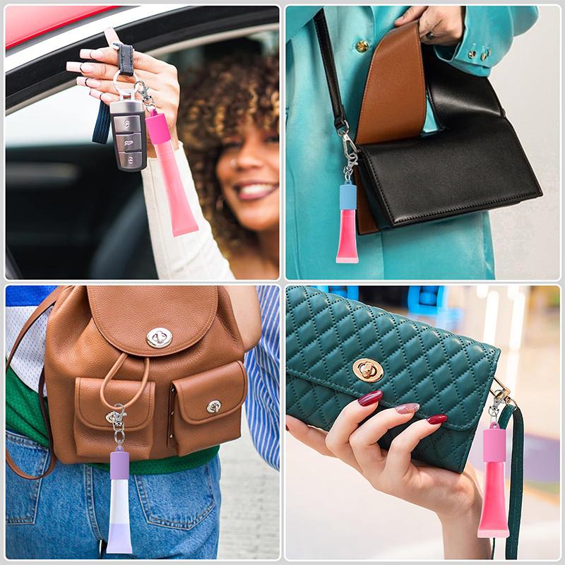 Practical Silicone Keychain Cap Accessories Portable Durable Holder Keychain Compatible For Lipgloss Storage And Balm Cap