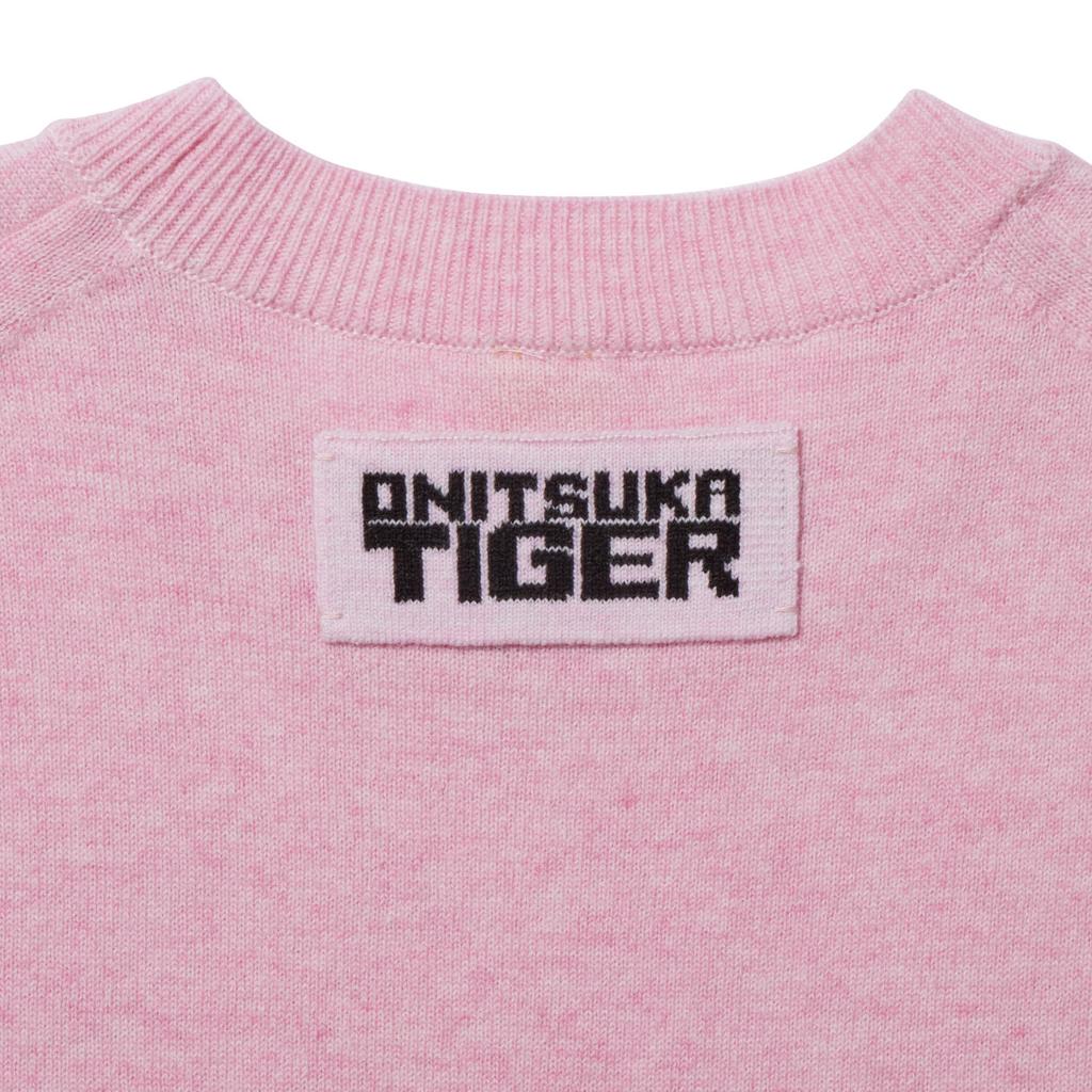 ONITSUKA TIGER Knit Vest Solid Color Sleeveless Round Neck Knitted Pullover Unisex Vest Pink 2183B366-700