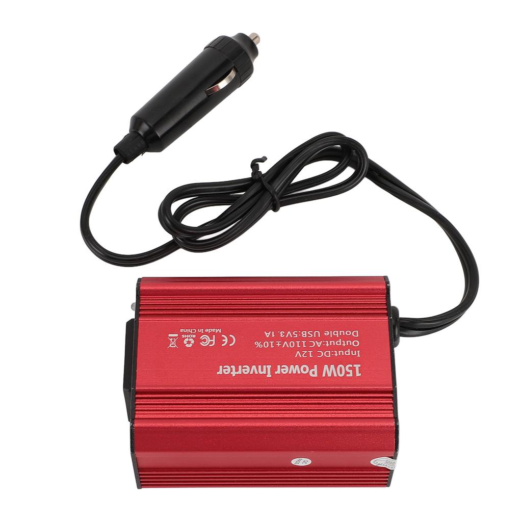 150W Power Inverter DC 12V To 110V AC Fast Charging Car Inverter with 2.1A 1A Dual USB Car Adapter