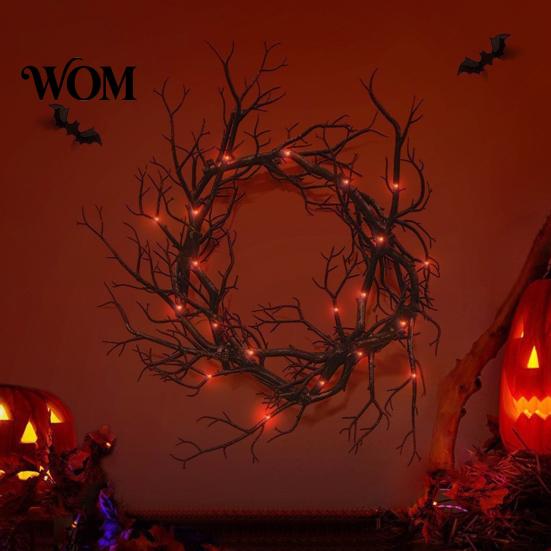 Eerie Thorns Decoration Wreath, Realistic Spiked Branches, Halloween Horror Theme Decoration, Party Decor Dead Branch Spooky for Haunted House