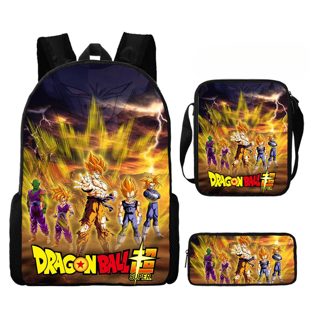 Primary And Secondary School Students Dragonball Schoolbag Three-Piece Cartoon Animation Backpack