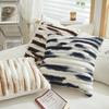 Samt Kissen Kopfbezug Gestreift Quadratisch Sofa Abdeckung Plüsch Kissenbezug, Heimdekoration Kissenbezug, Wohnzimmer Einfarbig Sofa Kissen