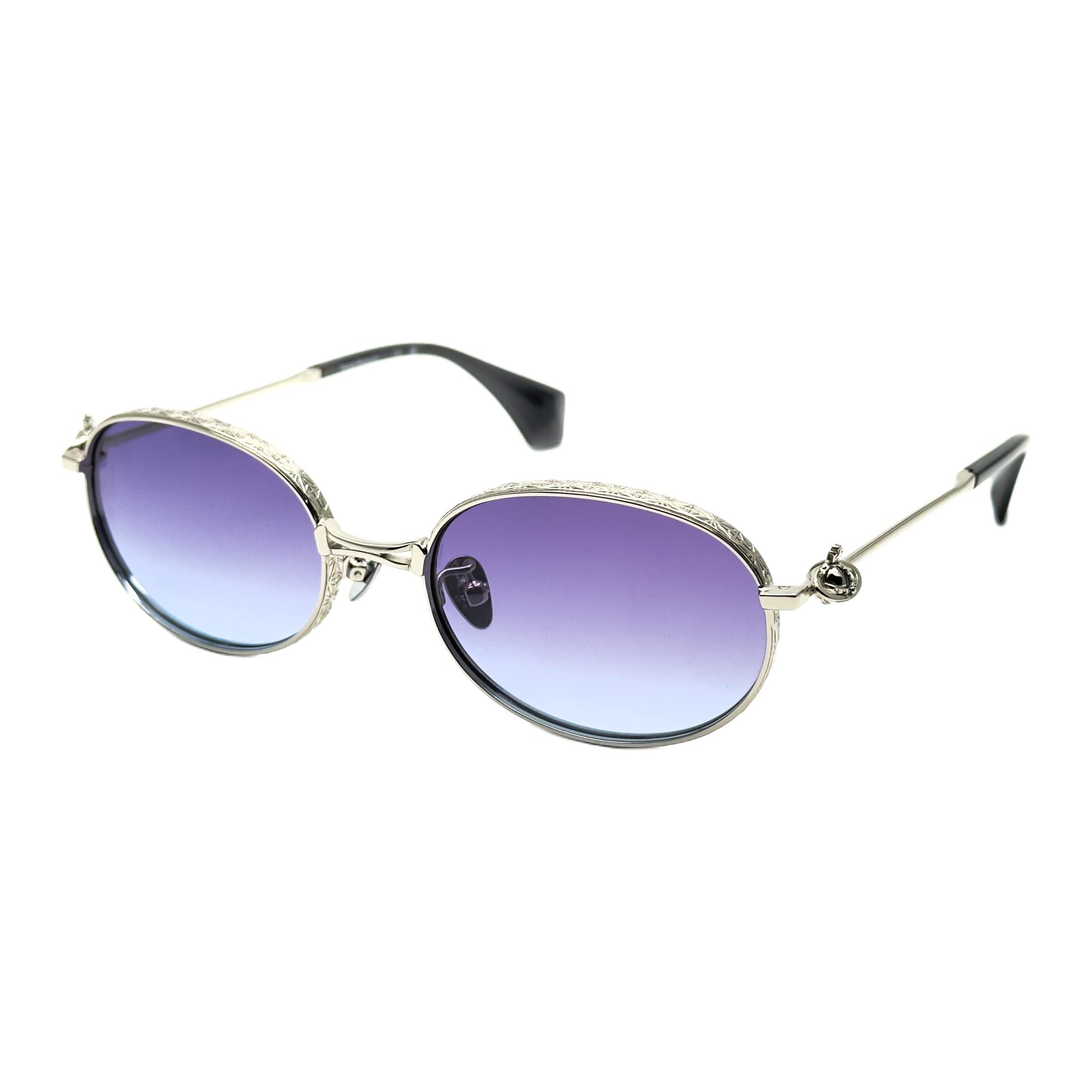 Vivienne Westwood Oval Sunglasses With Hollow Logo Design Unisex sunglasses Gold VW7022-1-867 53,Gold
