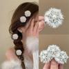 Plush Pearl Snowflake Hair Clip - Winter Hair Accessory