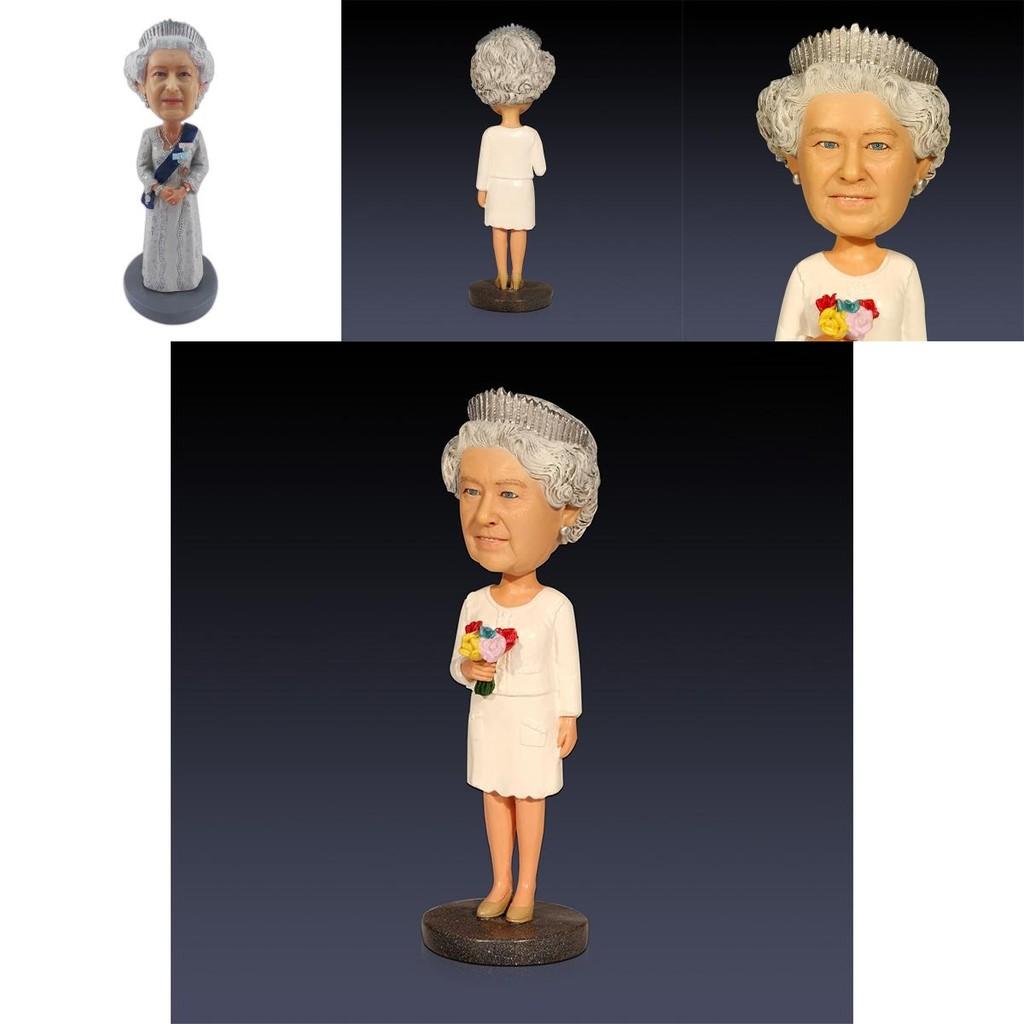 Figurine d'Action Résine Naturelle Jubilé de Platine de la Reine Emballage Carton Peint à la Main Décoration de Bureau