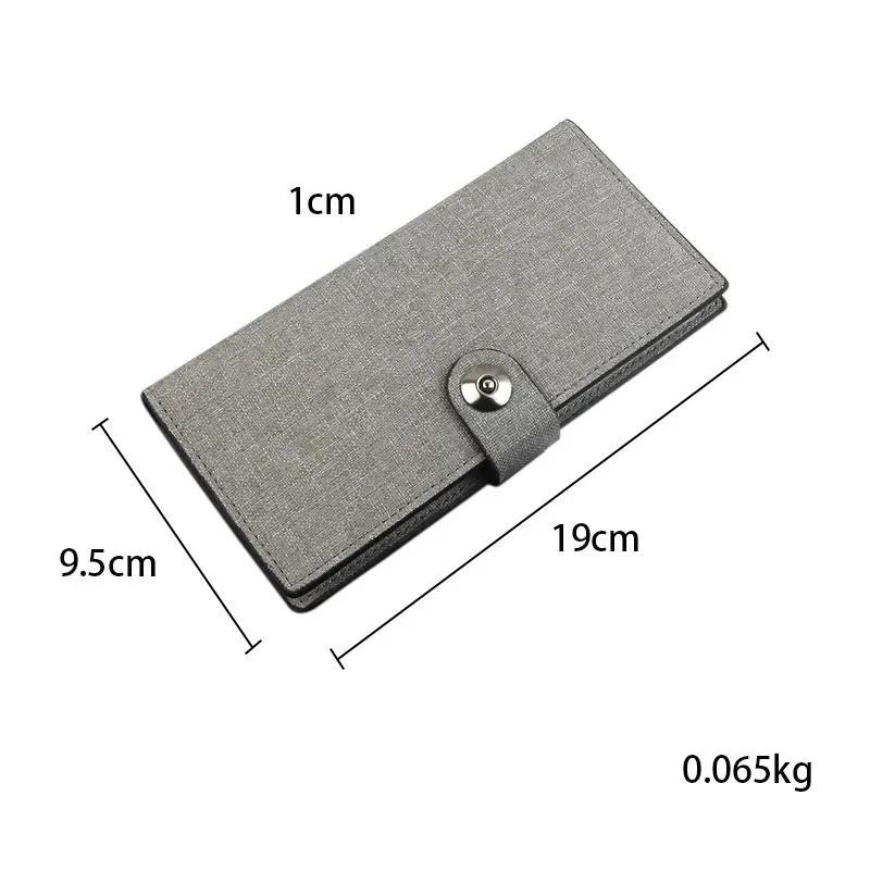 Canvas Geldbörse Herren Lange Geldbörse Mehrfachkarten Einfach Ultradünn Münzfach Bankkartenhalter Clutch Fotoklammer Bifold Geldbörse