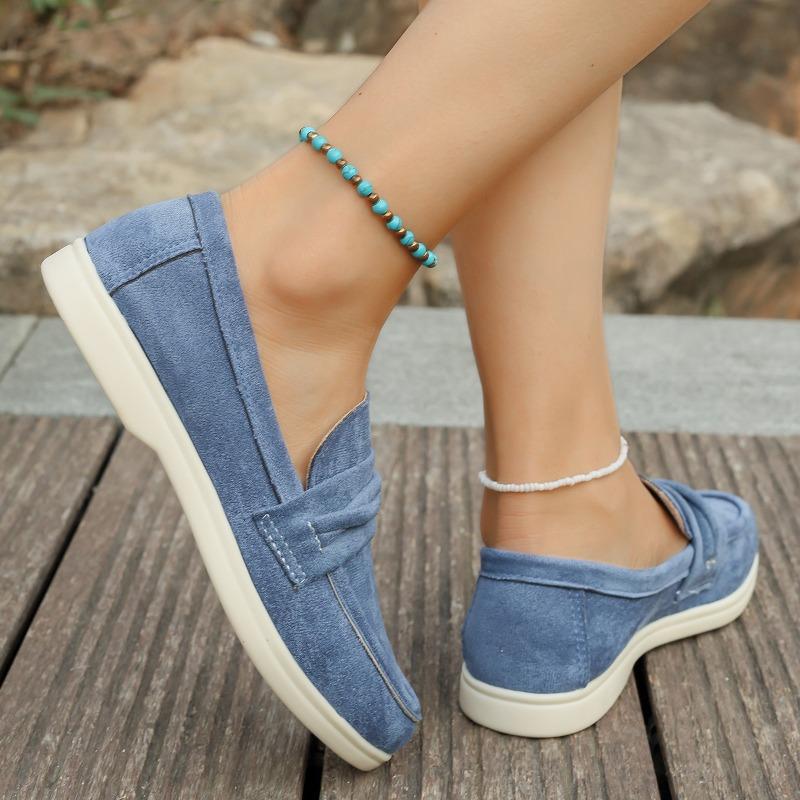 Mode Übergröße Flache Slipper Sommer Neu Runde Spitze Wildleder Tiefer Ausschnitt Weiche Sohle Rutschfest Verschleißfest Niedrig Geschnittene Einzelne Schuhe