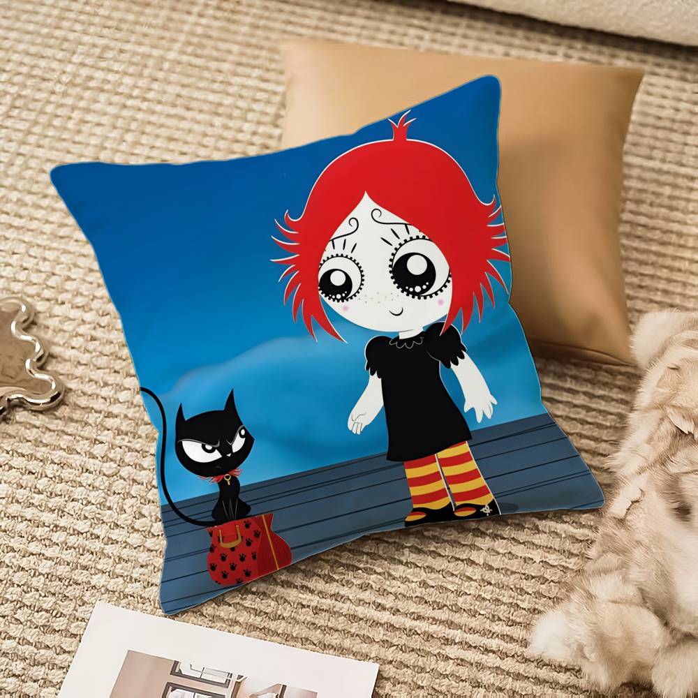 R-Ruby G-Gloom And Doom Kitty Pillow Case Anti-dustmite Pillowcase Invisible zipper silky plush Sofa 12x12Inch
