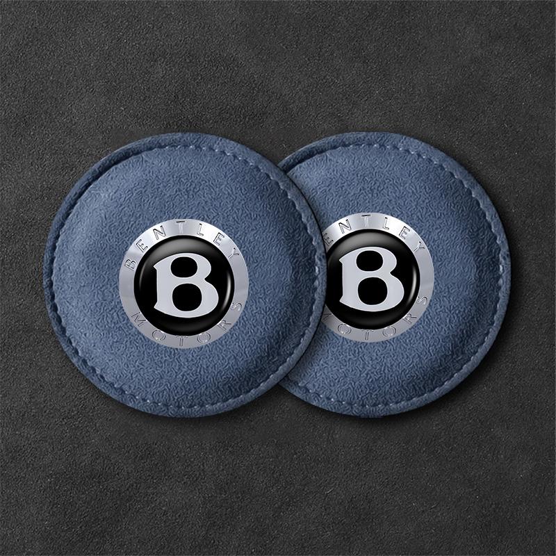 2Pcs Car Coaster For New Bentley Flying Spur Continental GT Bentayga Mulsanne Non-Slip Water Cup Pad Holder Interior Accessories HS2