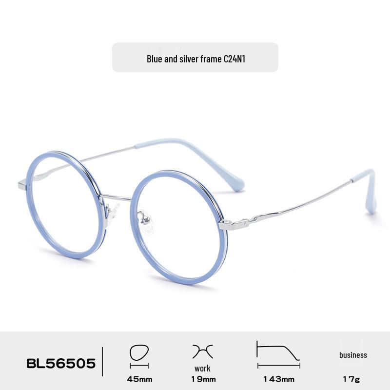 

Новые минималистичные круглые очки с полутитановыми дужками - Унисекс очки для подростков и студентов