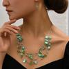 Bohemia Shell Crystal Beads Multi Layer Choker Necklace Earrings for Women Bridal Boho African Jewelry Sets Luxury Accessories