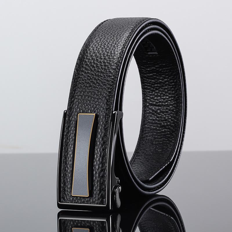 

Мужской ремень с автоматической пряжкой, классический, с пуговичной головкой Небо и Земля , деловой, повседневный, простой ремень из коровьей кожи первого слоя 125cm
