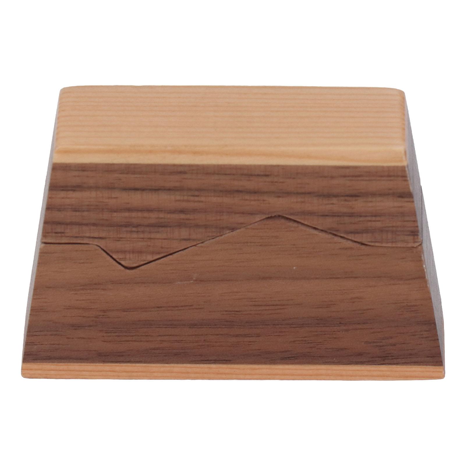 

Trapezoid Engagement Ring Box Super Small Safe Eco Friendly Walnut Wedding Ring Box with Magnet Button for Wedding