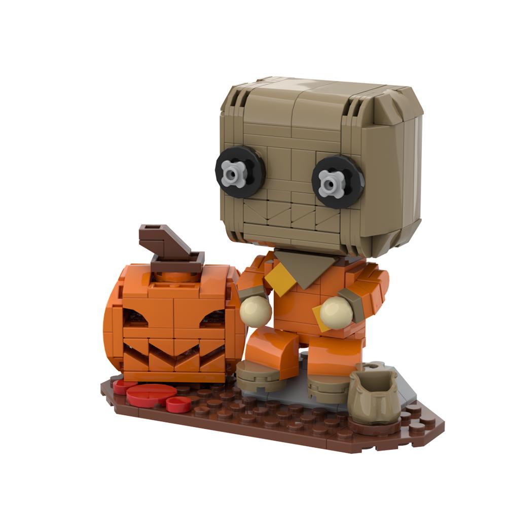 Gobricks MOC Horror Movie Halloween Trick'r Treat Brickheadz Bricks Model Pumpkin Man Ghost Cat Building Blocks DIY Toys Gift