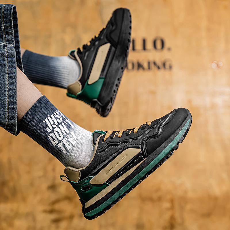 Men's Thick Sole Casual Sports Shoes Four Seasons New Soft Soles Non-slip Outdoor Running Shoes Walking Shoes Students Sneakers