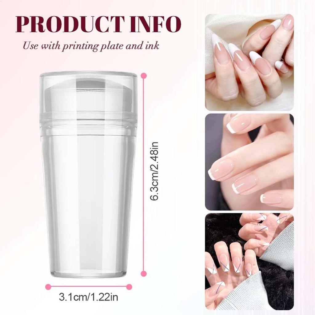 Silicone Nail Stamping Plates Pure Clear Jelly Nails Art Stamper Scraper Set Silicone Jelly-like Stamp Manicure Accessories