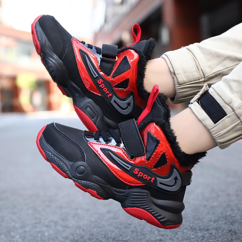 Осенне-зимние детские зимние кроссовки Детские высокие кроссовки с липучками — фото 10