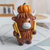 Grenzüberschreitendes Feiertags-Verwirrtes Hochlandrind Harzornament - Niedliche Weihnachts- & Halloween-Dekoration Geschenk