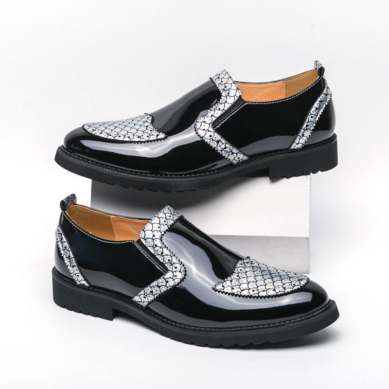 Cheap large size new casual leather shoes British style foot leather shoes nightclub hair stylist shoes