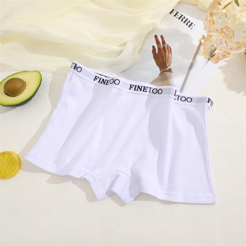 Women's Cotton Boyshorts Sports Boxer Underwear Female Sexy Striped Panties Letter Belt Safety Shorts Solid Breathable Lingerie