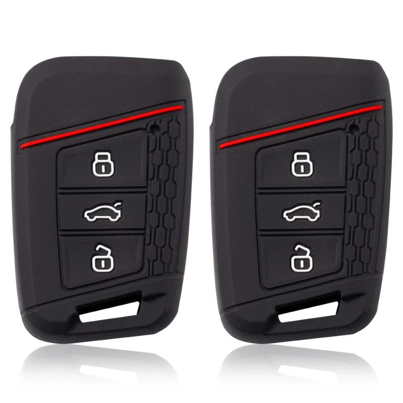 Silicone Cover For Vw Volkswagen Magotan Magotan Gte Passat B7 B8 Cc Arteon Skoda Fabia Superb A7 Kodiaq Seat Car Key Case Fob