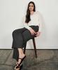 Laneonkyulleoseu Belted Double-Pleat Wide Slacks_Charcoal