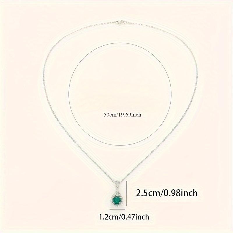Silver Plating Plated, 6-carat Stunning Green Synthetic Pendant Necklace - VVS Clarity, Fashionable and Avant-garde Men's
