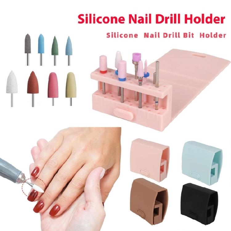 Practical Silicone Nail Drill Bit Storage Solution Compact And Stylish Nail Bit Holder For Efficient Tool Management