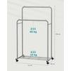 SONGMICS Clothes Rack, 2-Tier, with Shelves and Casters, 91cm Wide, Sturdy, Indoor Clothes Drying Rack, Clothes Storage, Stable, Easy to Move, Just th