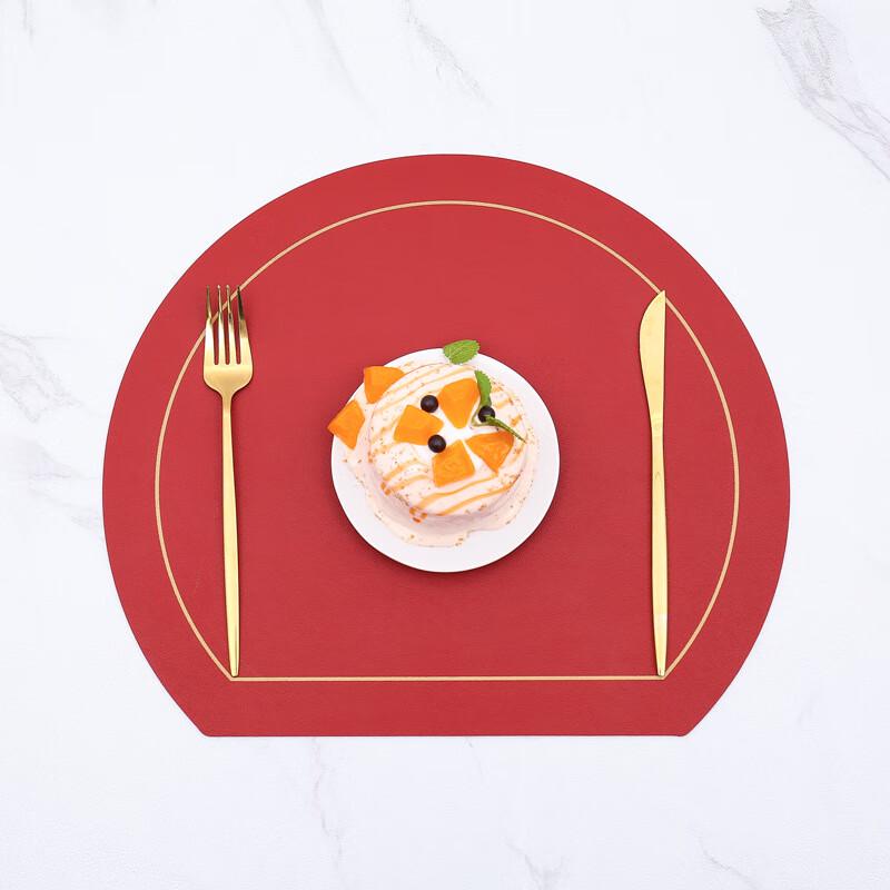 Dian Semi-Circular Leather Placemat Set