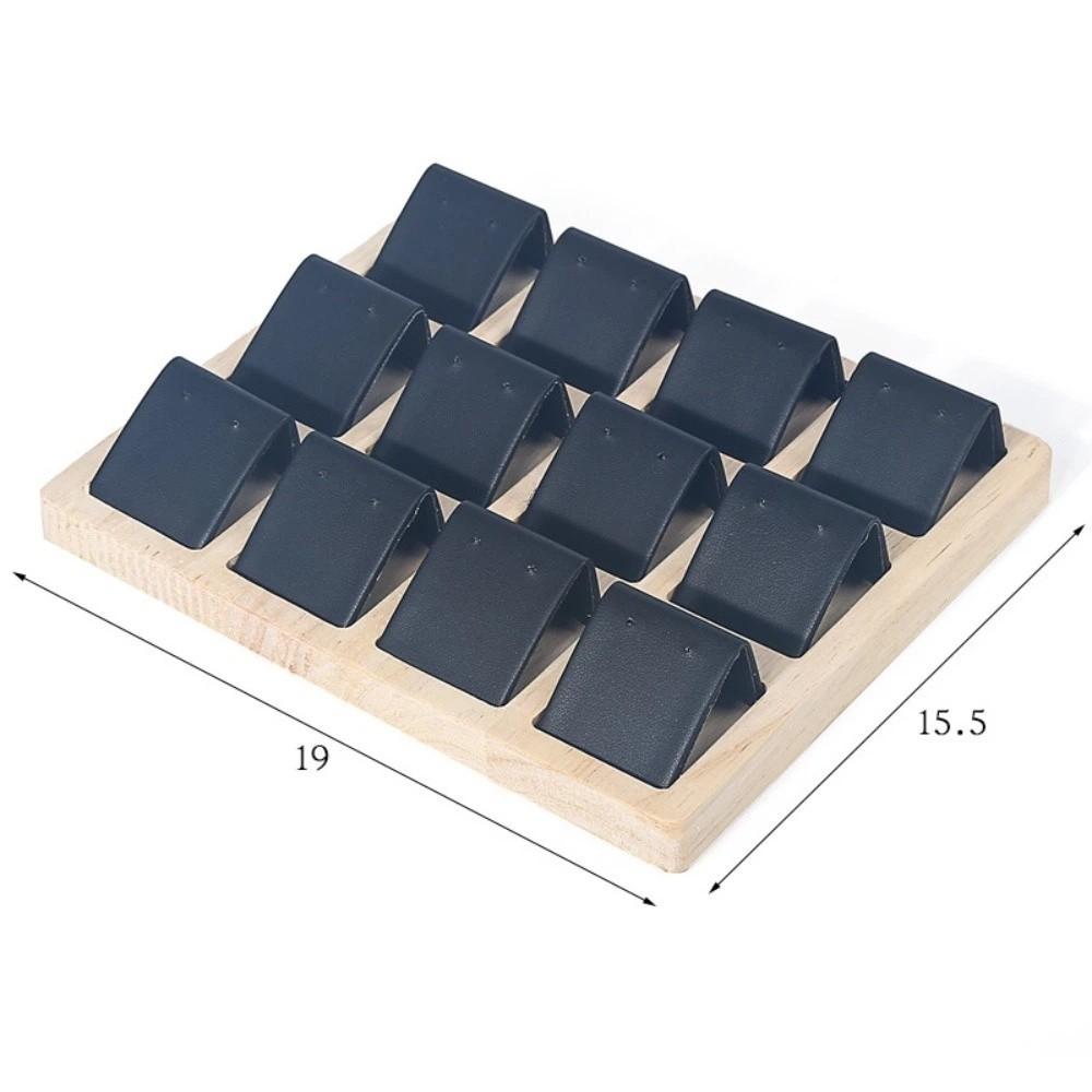 Bamboo Wood Earrings Display Stand DIY Velvet Props Show Stand  Window Counter