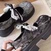Platform Women's Autumn Lace Velcro Flower Big Head Shallow Mouth Mary Jane Single Shoes