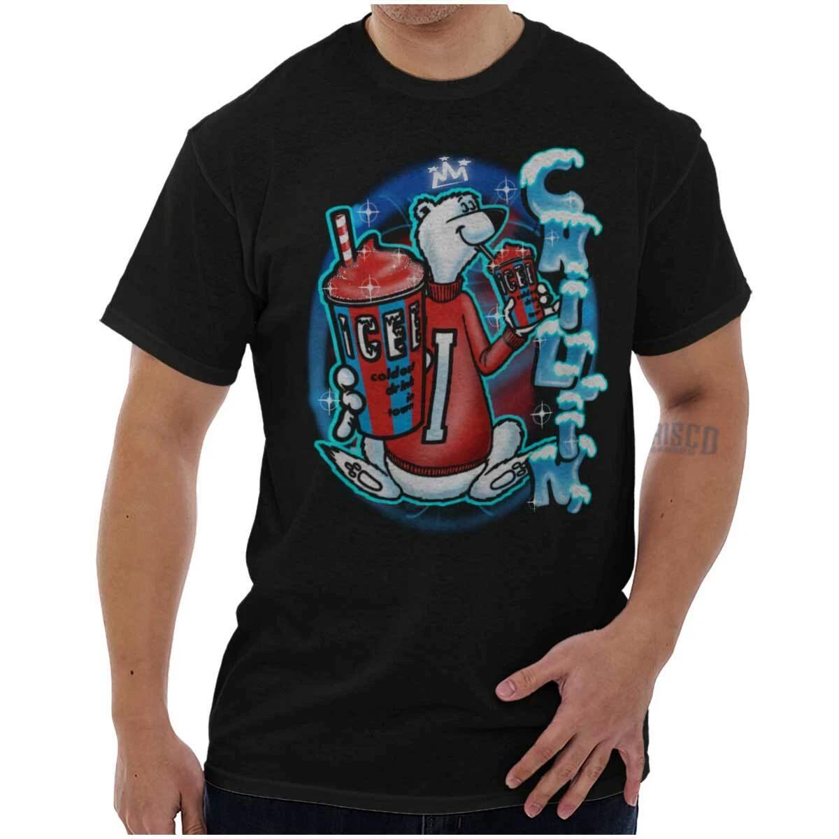 ICEE Coldest Drink in Town Airbrush Chillin Womens or Mens Crewneck T Shirt Tee S