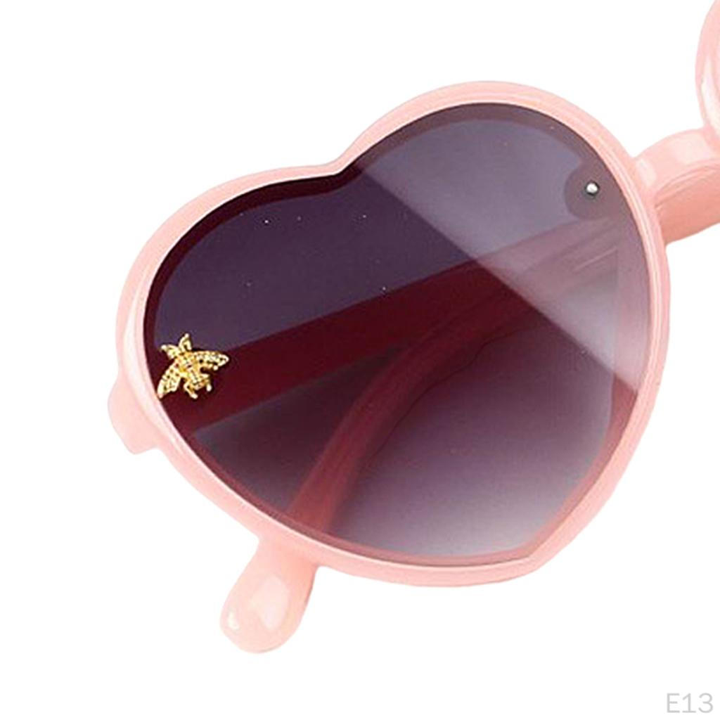 2 Pieces Colorful Heart Sunglasses UV400 Transparent Eyeglasses Eyewear Round for Girls Gift Boys