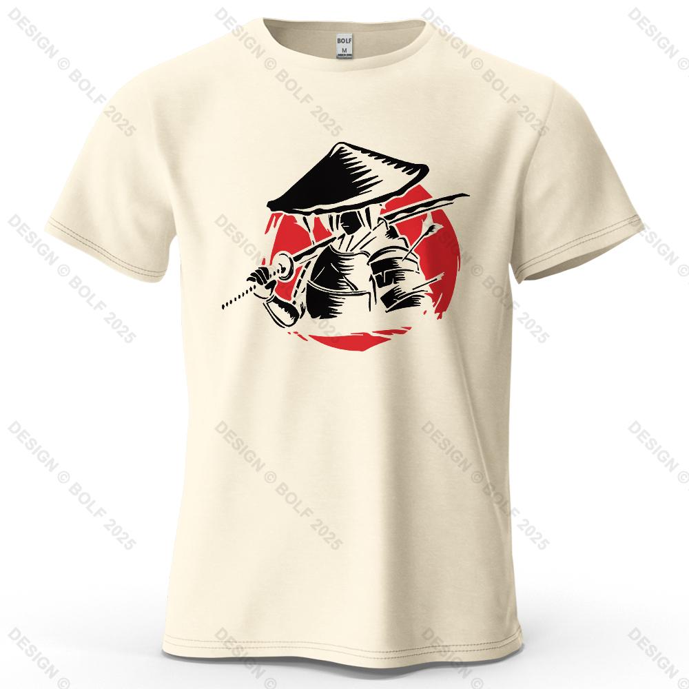 

Samurai Cool Printed Men s T-Shirt 100% Cotton Oversized Traditional Graphic Tees for Women Tops Tees Casual Streetwear 4XL