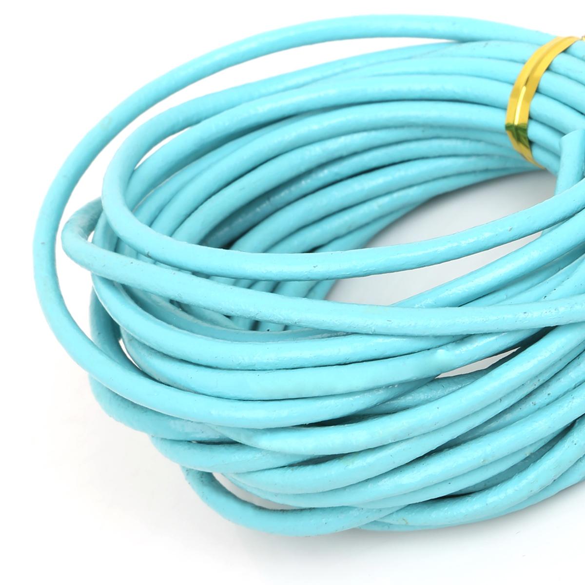 

Натуральная круглая кожаная нить для изготовления браслетов, ювелирных изделий, DIY, шнур, шнур 3mm 5M бирюзовый