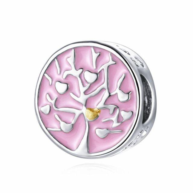 Charm Original Pink Peach Blossom Butterfly Love Series Beads Suitable for Original Ladies Bracelet Jewelry