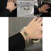 Chic Stylish And Cat Eye Stone Bracelet Titanium Steel Irregular Design Couples For