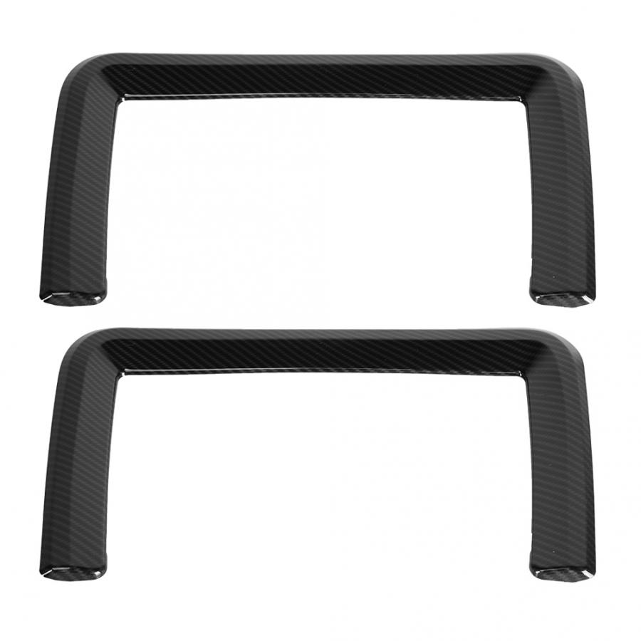 2Pcs Carbon Fiber Stil Auto Links Zurück Net Rahmen Trim für Land Rover Discovery Sport 15-17 ABS material auto