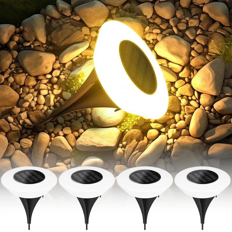 LED Solar Outdoor Lights Waterproof Atmosphere Ground Light Garden Decoration Fence Stake Lawn Lamp Porch Walkway Decor 1~ 8Pcs