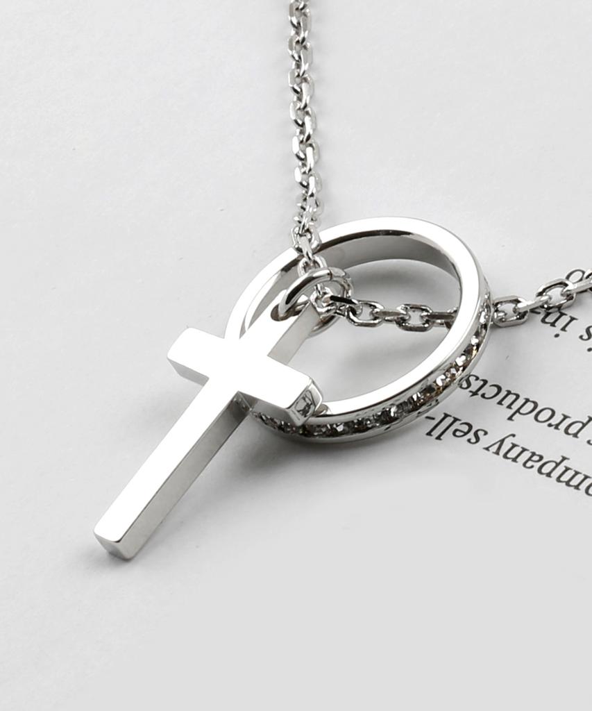 Shoveoff Svn-112 Cross Friendship Couple Ring Necklace