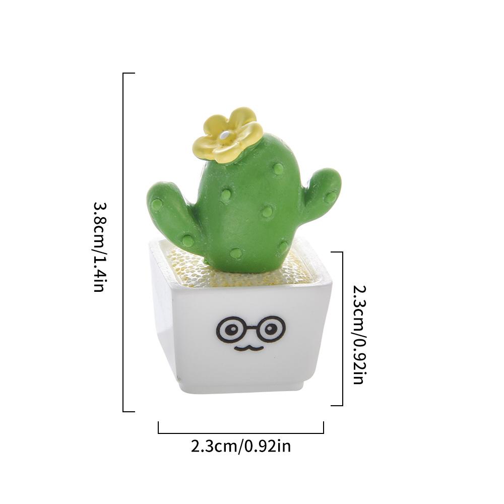 Creative Simulation Cactus Plant Decor Transparent Fleshy Car Computer Decoration Ornaments Decorative Crafts Home Accessories