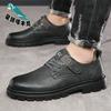 Men's Casual Leather Shoes Spring Business Dress Men's Shoes British Suit Black Leather Shoes Men