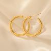 Cazador Stainless Steel Bamboo Joint Hoop Earrings for Women Trendy Round Drop Earrings Jewelry 2026 Valentine Gift New