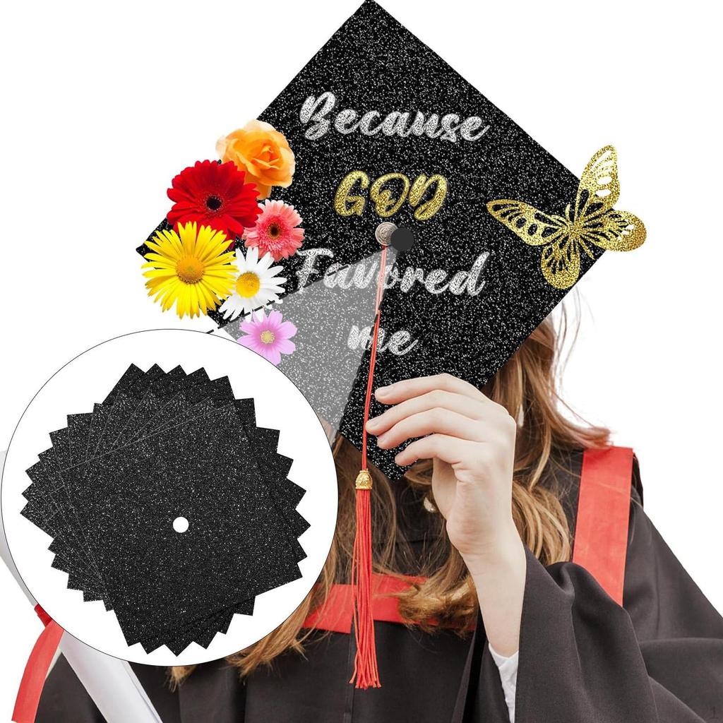 12 Pieces Construction Paper 9.8 X Craft DIY Graduation Cap Decorations Kit