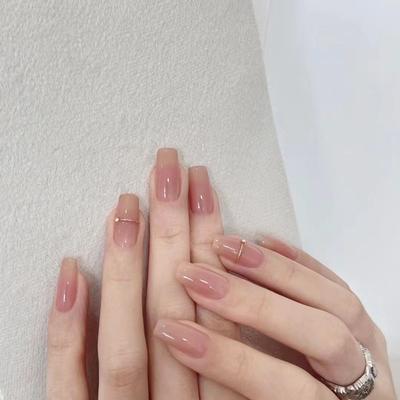 100% RĘCZNIE WYKONANY zestaw sztucznych paznokci z klejem Minimalistyczny temperament w stylu Fototerapia Paznokcie Wielokrotnego użytku i zdejmowane paznokcie
